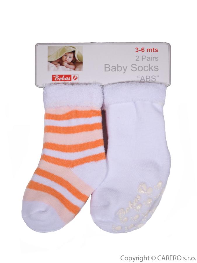 Dojčenské froté ponožky Bobo Baby oranžové 2 páry