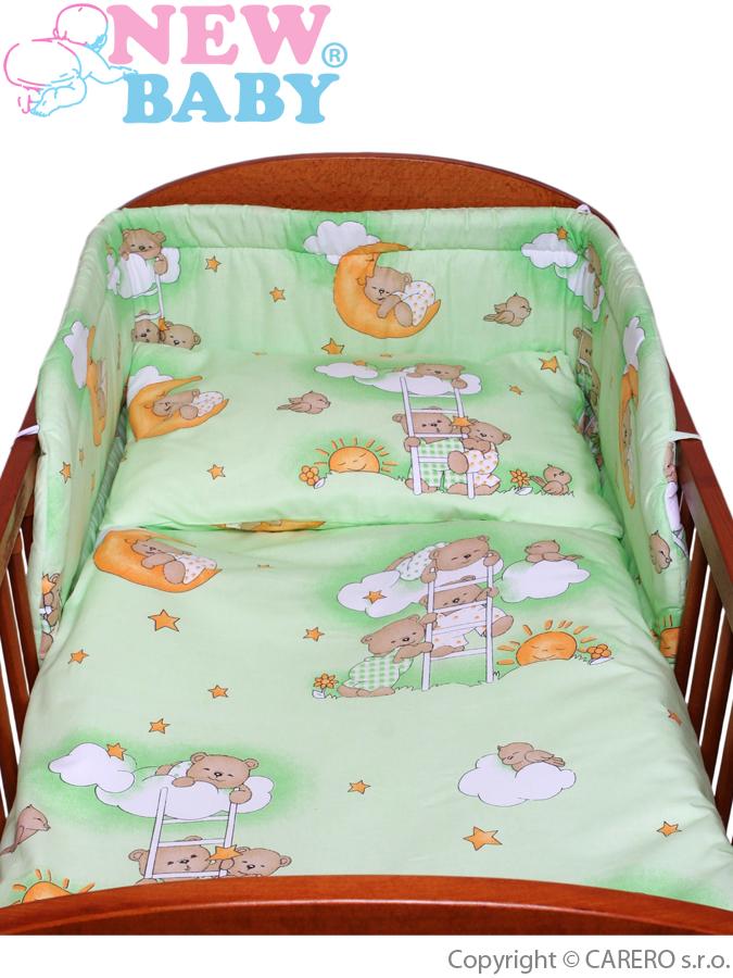 3-dielne posteľné obliečky New Baby 90/120 cm zelené s medvedíkom