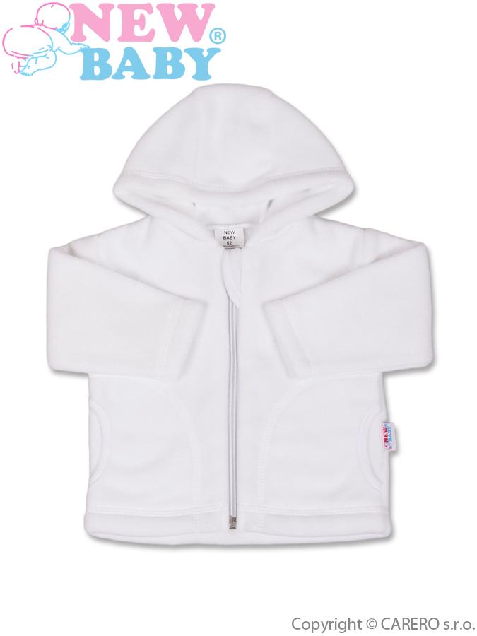 Dojčenský fleecový kabátik New Baby Kubík biely