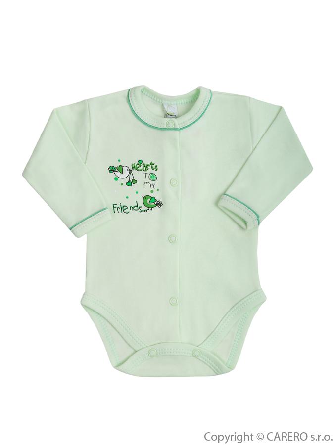 Dojčenské body s dlhým rukávom Bobas Fashion Benjamin zelené
