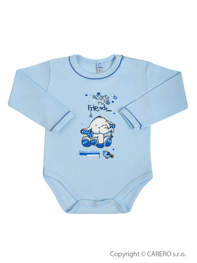 Dojčenské body s dlhým rukávom Bobas Fashion Benjamin modré