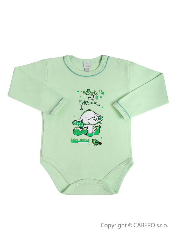 Dojčenské body s dlhým rukávom Bobas Fashion Benjamin zelené