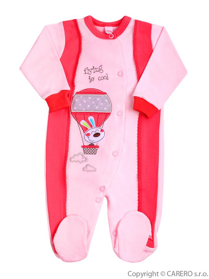 Dojčenský overal Bobas Fashion Happy Balloon ružový