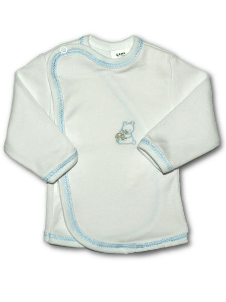 Dojčenská košieľka s vyšívaným obrázkom New Baby modrá