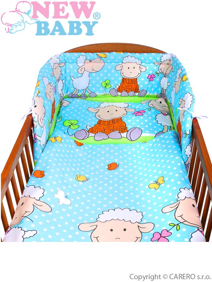 <p>3-dielne posteľné obliečky New Baby 100/135 cm tyrkysové s ovečkou</p>
