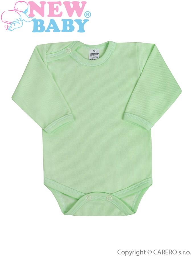 Dojčenské body s dlhým rukávom New Baby zelené