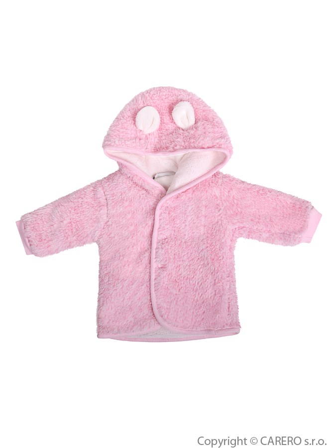 Fleecový kabátik Baby Service Melírek ružový