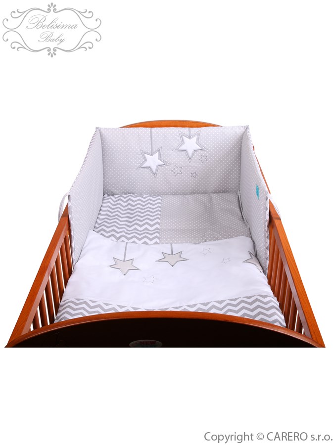 3-dielne posteľné obliečky Belisima Hviezdička 90/120 šedé